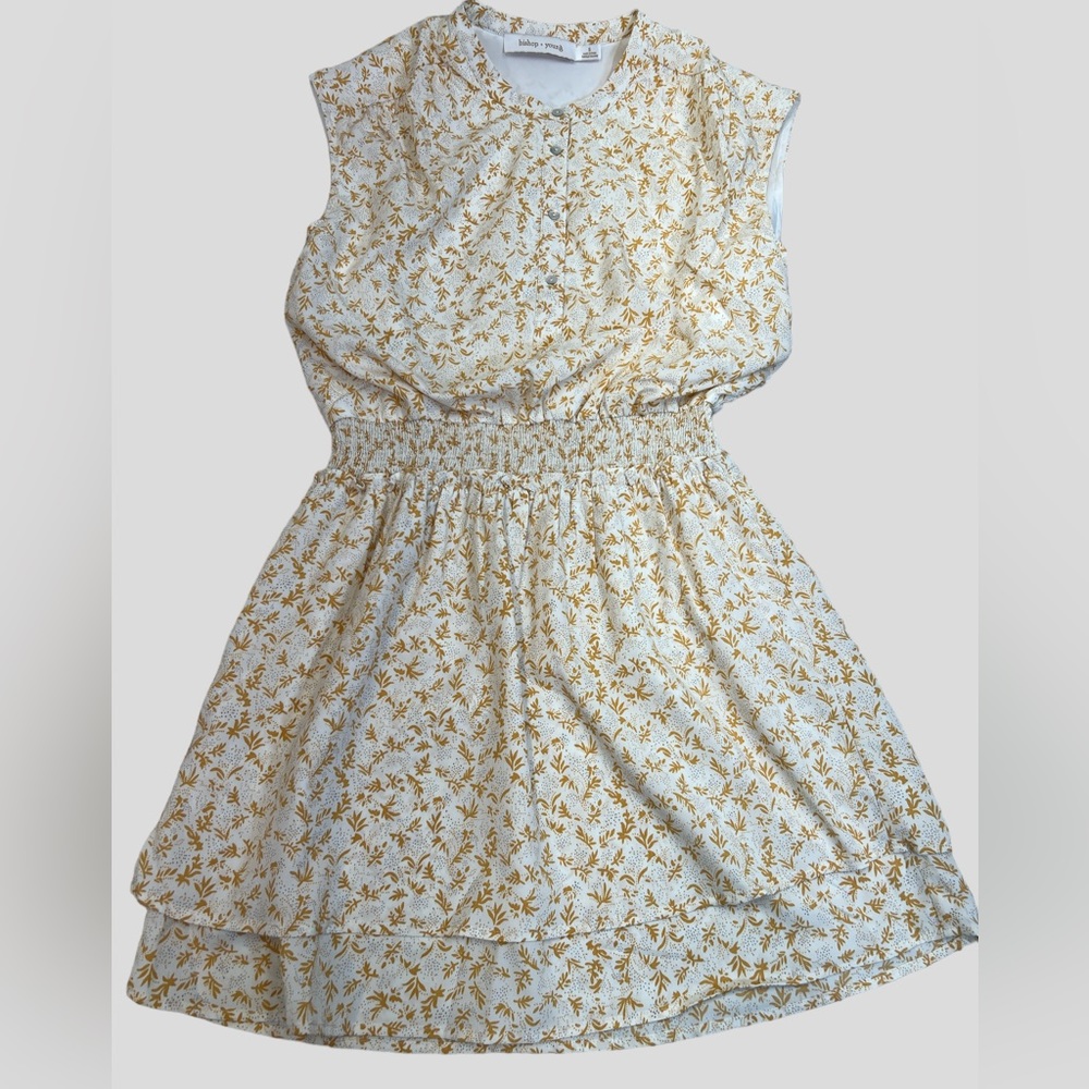 bishop young Dress Women S Yellow and White Kelley All Over Floral Print Smocked